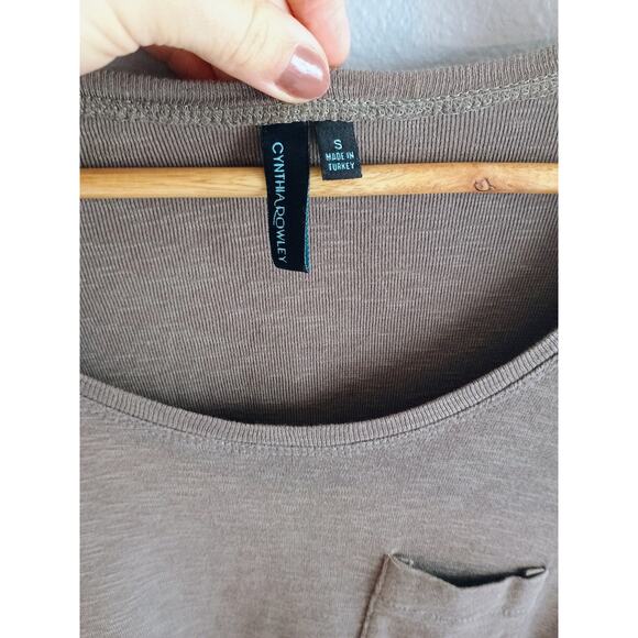 Cynthia rowly 3/4 sleeve pocket tshirt women's small neutral - Picture 3 of 6